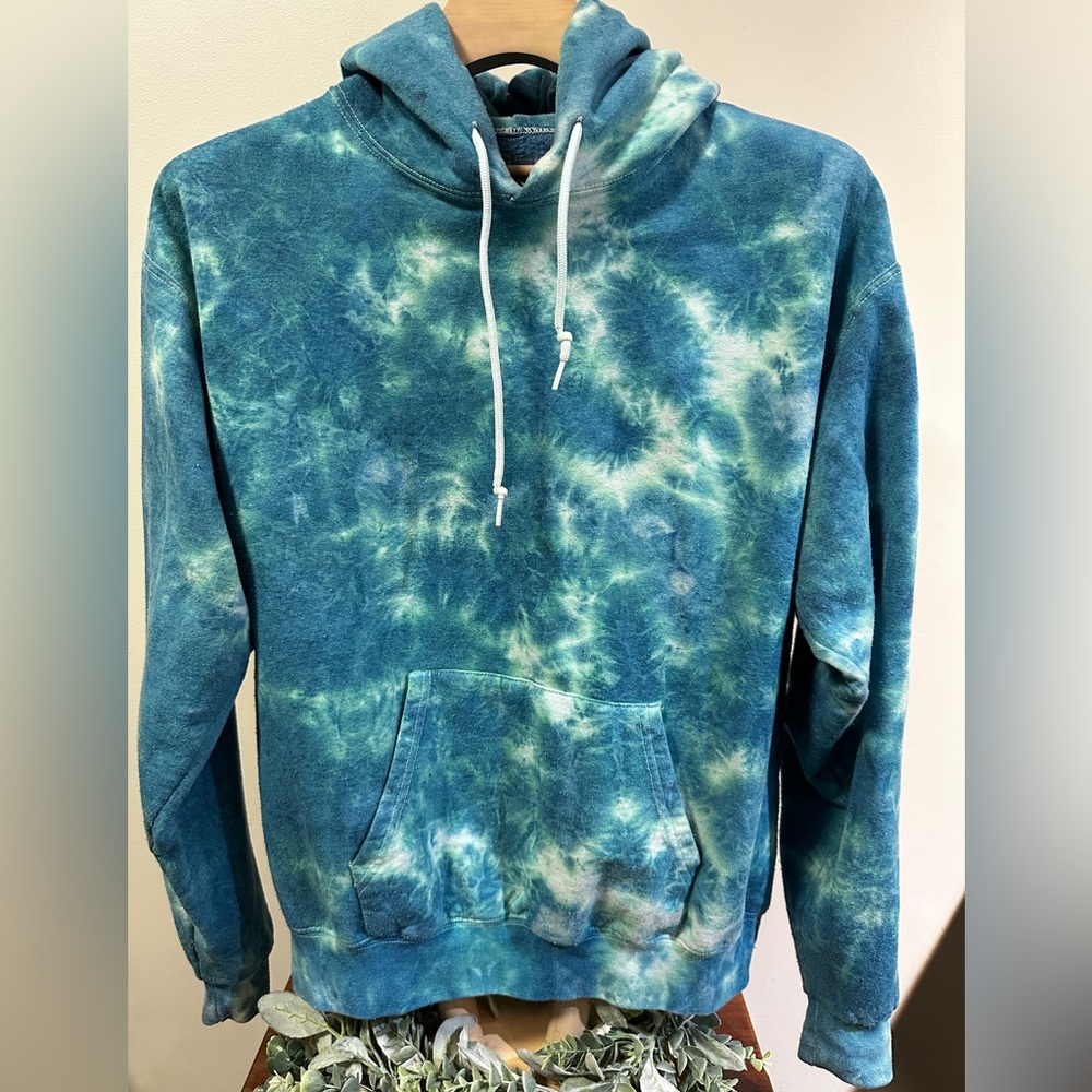 Artist Union Blue Tie Dye Pullover Hoodie Sweatshirt Women’s Size M